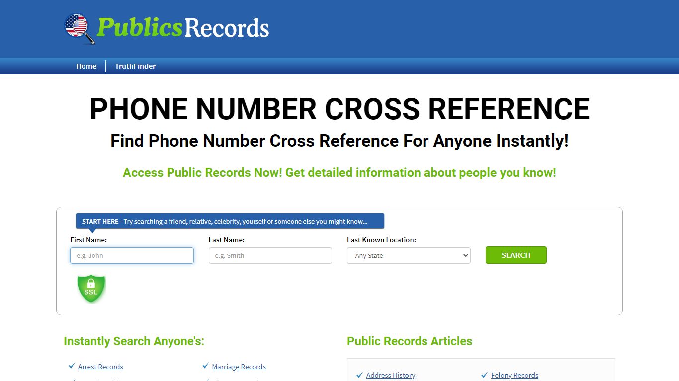Find Phone Number Cross Reference For Anyone Instantly!